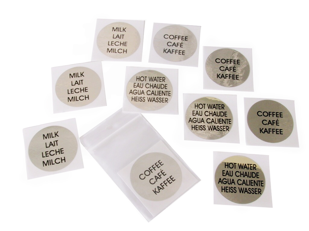 4C3L3E - Zakje van 10 stickers Café / Lait / Eau chaude - Isobel