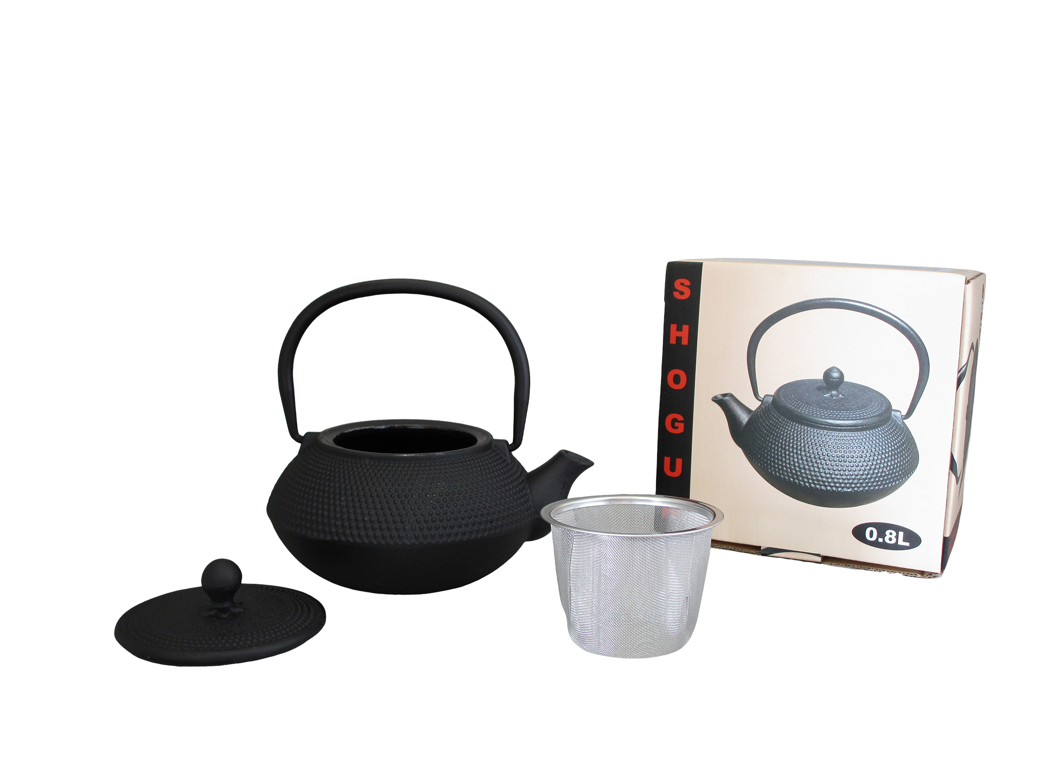 SHOGUN060 - Cast iron teapot enameled interior 0.60 L - Green Leaf
