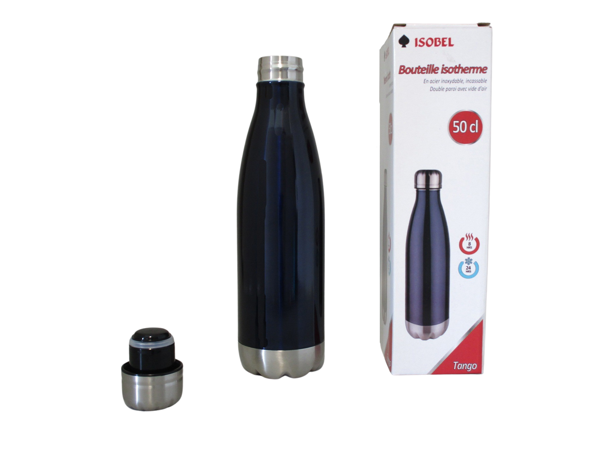 TANGO050-008 - Vacuum flask SS unbreakable dark blue 0.50 L - Isobel